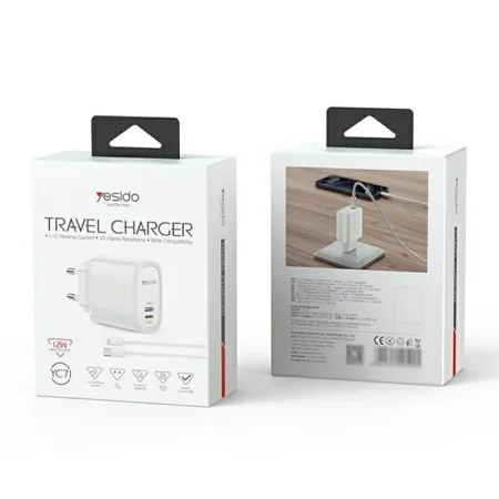 YESIDO YC71 USB-C+USB-L Dual Port Charger