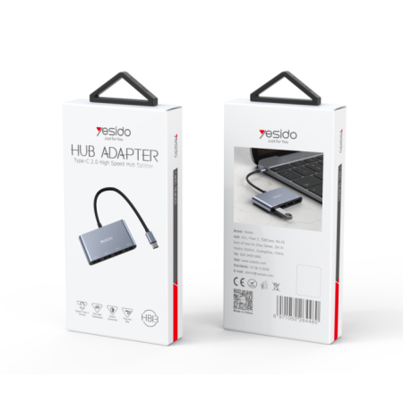 HB13 4 in 1 Type-C to 4 USB Hub Adapter
