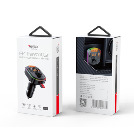 Y45 Bluetooth To FM Convert 43W Fast Charging Car Charger