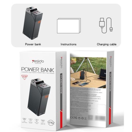 YP62 30000mAh 22.5W Fast Charging Large Screen Power Bank