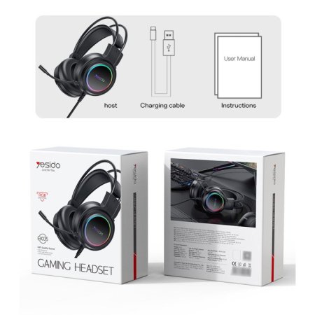EK05 USB Interface RGB Wired Gaming Headset