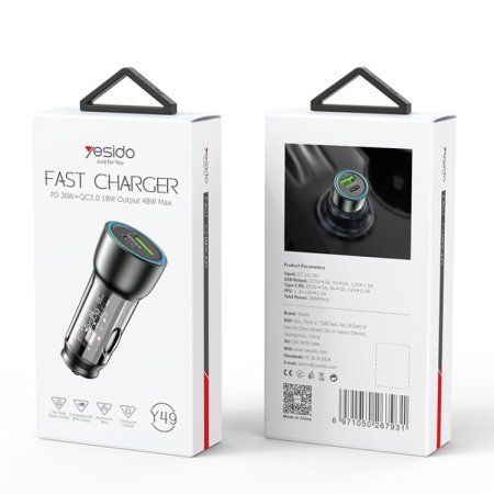 Yesido Y49 Car USB3.0 Fast Charger 30W