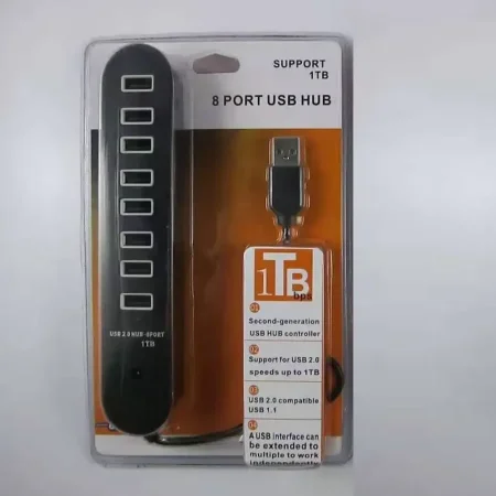 USB HUB 2.0 With 8 Ports <br> <span class='text-color-warm'>سيتوفر قريباً</span>