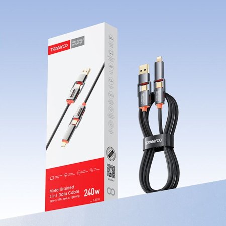 TRANYOO T-XS10 4 in 1 240W Fast Charging Cable <br> <span class='text-color-warm'>سيتوفر قريباً</span>