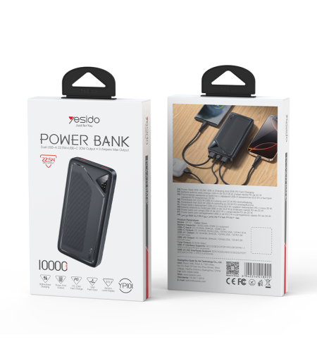 YESIDO YP101 Power Bank (Black) <br> <span class='text-color-warm'>سيتوفر قريباً</span>