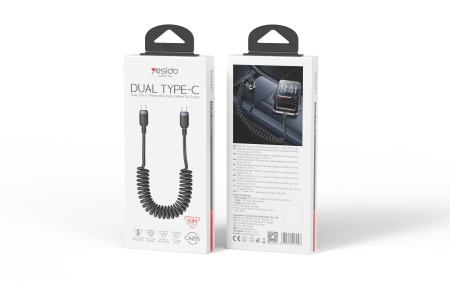 YESIDO CA205 Type-C to Type-C Spring Data Cable <br> <span class='text-color-warm'>سيتوفر قريباً</span>