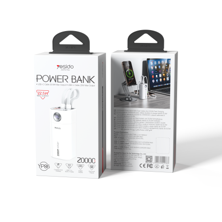 Yesido YP86 20000mAh Power Bank <br> <span class='text-color-warm'>سيتوفر قريباً</span>