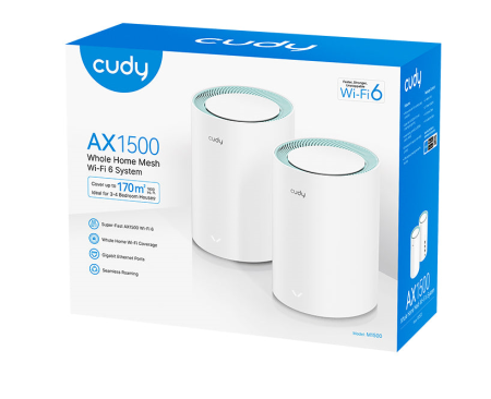 CUDY M1500 AX1500 Gigabit Mesh Wi-Fi 6 System 2-Pack
