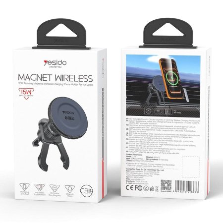 Yesido C319 15W Magnetic Wireless Charging Car Mount <br> <span class='text-color-warm'>سيتوفر قريباً</span>