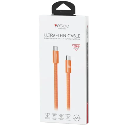 YESIDO CA206 1.2m USB-C to USB-C Cable <br> <span class='text-color-warm'>سيتوفر قريباً</span>