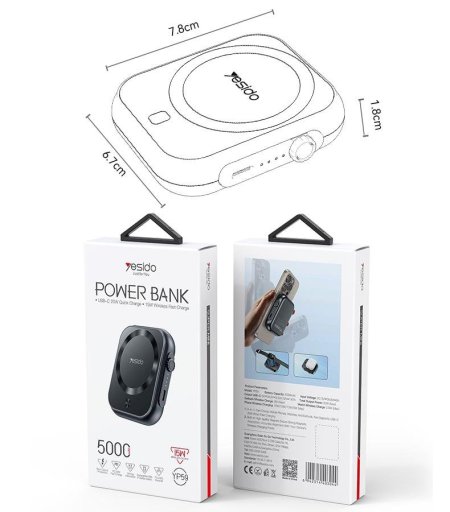 YP59 5000mAh Mini Magnetic Wireless Charging Power Bank