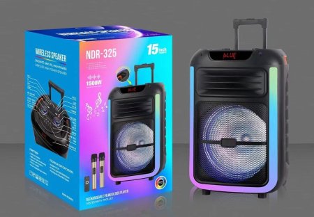 NDR-325 Single 15 Inch Party Speaker with Wireless Microphone